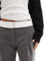 Фото #10 товара Miss Selfridge Petite fold over waistband trouser in grey