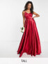 Фото #1 товара Little Mistress Tall pleated maxi dress in autumn red