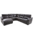 Фото #1 товара Gabrine 5-Pc. Leather Sectional with 2 Power Headrests and Chaise, Created for Macy's