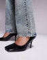 ASOS DESIGN Presley square toe high heeled court shoes in black