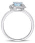 ფოტო #3 პროდუქტის Blue Topaz (1 ct. t.w.) and Diamond (1/6 ct. t.w.) Swirl Ring in 10k White Gold