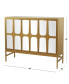 Фото #6 товара 32" Wood 1 Shelf and 3 Doors Cabinet with Mirrored Front