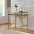 Фото #3 товара Elegant Glass and Gold Console Table with Wood Shelf