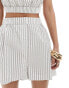 ASOS DESIGN pull on short with tab waistband in grey stripe co-ord Серый, 34 - фото #4