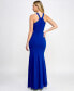 Фото #2 товара Juniors' Embellished Cutout Halter Gown, Created for Macy's