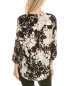 Jones New York Printed Pleat Front Top Women's