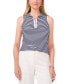 Фото #1 товара Women's Striped Sleeveless Collared Top