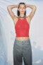 Plain knit halter top