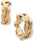 ფოტო #1 პროდუქტის Gold-Tone Small Braided Clip-On Hoop Earrings, 0.75"