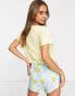 Фото #3 товара Loungeable retro floral short pyjama set in yellow and green