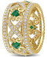 ფოტო #3 პროდუქტის Emerald (3/8 ct. t.w.) & Diamond (7/8 ct. t.w.) Filigree Openwork Ring in 14k Gold