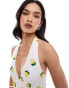 Stradivarius mini dress in lemon print