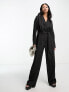 Фото #1 товара In The Style tuxedo jumpsuit in black