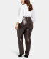 Фото #10 товара Plus Size Artificial Leather Marilyn Straight Pants