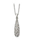 Polished with Crystal Teardrop Pendant on a Box Chain Necklace