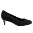 Фото #1 товара Trotters Fab T1905-003 Womens Black Wide Suede Slip On Pumps Heels Shoes 9.5