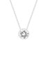 Фото #2 товара Essentials cubic Zirconia Round Solitaire Silver Plate Necklace in Gift Card Box