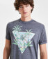 Men's Triangle Palm Tree Logo Graphic T-Shirt