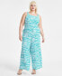 Trendy Plus Size Printed Wide-Leg Pants, Created for Macy's