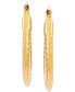 ფოტო #3 პროდუქტის Swirled Rib Oval Hoop Earrings in 14k Gold