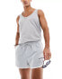 ASOS DESIGN runner swim shorts in short length in grey