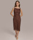 ფოტო #3 პროდუქტის Women's Square-Neck Sleeveless Lace Sheath Dress