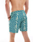 ASOS DESIGN swim shorts in mid length in tropical stripe print