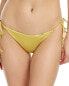 Фото #1 товара Luli Fama Ruched Back String Bikini Bottom Women's Metallic L