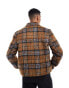 Фото #4 товара ASOS DESIGN wool look harrington jacket in brown check