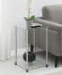 15.75" Glass Designs2Go 2 Tier Square End Table