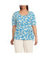 ფოტო #1 პროდუქტის Plus Size Lightweight Jersey Tie Front Top