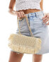 South Beach shoulder bag with fringing in beige