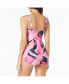 Фото #2 товара Women's Missy Abstract Island V-Neck One piece Swimsuit