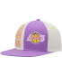 Фото #1 товара Men's Cream, Purple Los Angeles Lakers Hardwood Classics Pop Snapback Hat