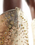 Фото #2 товара Azalea Wang Appease embellished western boot in gold