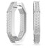 Swarovski Ohrringe Dextera Kreolen Achteckform, Mittel, Weiß, Rhodiniert 5618308