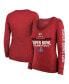 Women's Red Kansas City Chiefs Super Bowl LVIII Champions Goal Line Stand Scoop Neck Tri-Blend Long Sleeve T-shirt