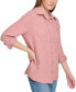 Фото #3 товара Women's Double-Crepe Button-Down Roll-Tab-Sleeve Shirt