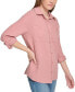 Women's Double-Crepe Button-Down Roll-Tab-Sleeve Shirt