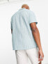 ASOS DESIGN relaxed revere textured stripe shirt in blue