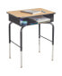 Фото #1 товара Open Front Student Desk with Metal Storage Book Box, Adjustable Height, 24in x18in