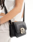 Фото #4 товара & Other Stories leather cross body bag with abstract gold buckle detail in black