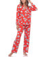 Women's Long Sleeve Floral Pajama Set, 2-Piece