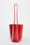 RED LEATHER MINI BUCKET BAG