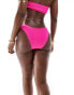 Aria Cove crinkle ring detail bikini bottoms co-ord in pink