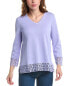 Фото #1 товара Edinburgh Knitwear Lace V-Neck Sweater Women's