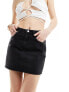Фото #3 товара Miss Selfridge denim micro mini skirt in black wash