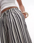 Фото #4 товара Topshop stripe linen wide leg trouser in mono