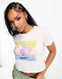 Levi's Homeroom cropped t-shirt with bubble logo graphic in cream