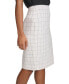 ფოტო #3 პროდუქტის Women's Windowpane-Print Tweed Pencil Skirt